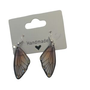 Resin Butterfly Wing Earrings • Handmade Lightweight Boho Dangles. 225